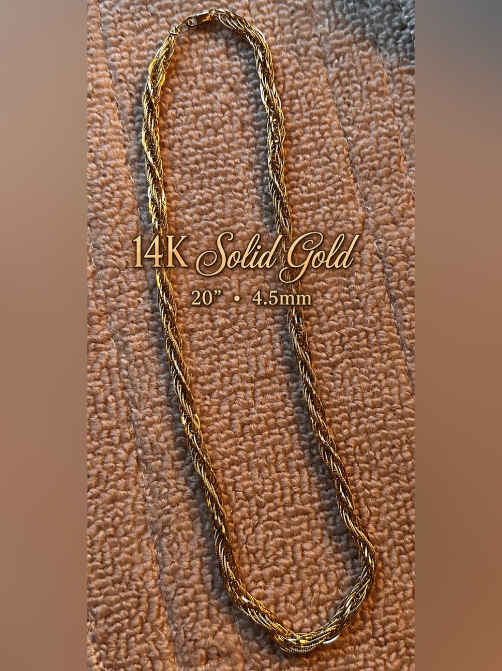 ✨ STUNNING 14K SOLID GOLD WOVEN NECKLACE — WITH APPRAISAL ✨
